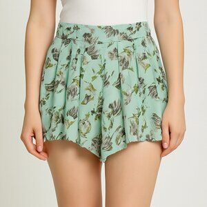 Mint Green Blue Flowy Floral  Summer Skort b15